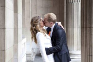 Wedding Photograph of Bride and Groom by Lincoln Photographer Jonathan Lappin